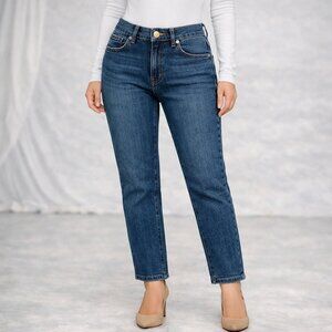 Calvin Klein Jeans Straight Cropped Dark Wash Denim